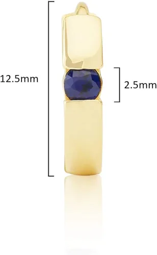 Miniatura 6 de MAX + STONE - Aretes de aro redondos pequeños de oro blanco o amarillo de 14 quilates para mujer con juego de canal y piedra natal de 0.039