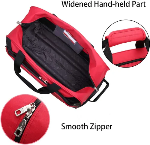 Miniatura 6 de OIWAS Bolsa de lona pequeña con ruedas de 22 pulgadas, maleta de equipaje de mano unisex para adultos, viajes a corto plazo, expandible de 45