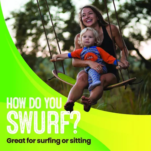 Miniatura 6 de Swurfer Stand Up TreeSkate Columpio para exteriores - Columpio de árbol para niños con asas ajustables, equipo de juego al aire libre para niños