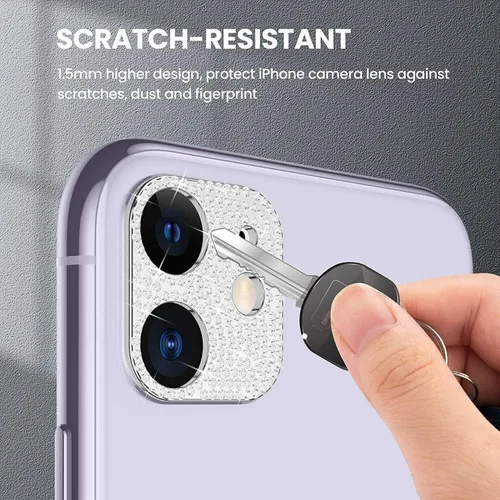Miniatura 4 de Omio [Paquete de 2] para iPhone 12 Pro Max cubierta protectora de lente de cámara 3D Bling Diamond Lens Cover Glitter Diamond Lens Protector