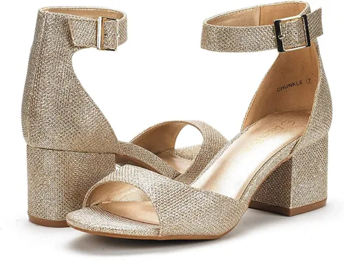 Miniatura 2 de DREAM PAIRS - Sandalias de tacón grueso y bajo para mujer
