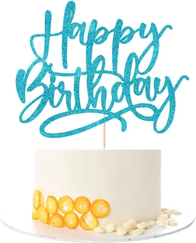 Miniatura 12 de Kaoenla Decoración de Pastel de Feliz Cumpleaños Azul - decoración de pastel de feliz cumpleaños azul real, niños y niñas, hombres y mujeres