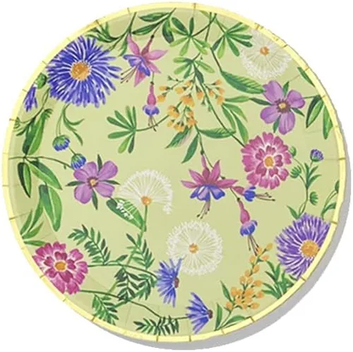 Miniatura 5 de Coterie Ditsy - Platos de papel florales (juego de 10 platos pequeños) – Platos de papel para fiestas de té y jardín, despedida de soltera, baby