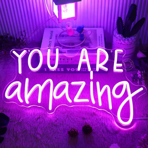 Miniatura 2 de SYLHOME Letrero de Luz de Neón LED Eres Increíble para Decoración de Pared de Dormitorio, Sala de Estar, Aula, para Niñas y Niños, Decoración