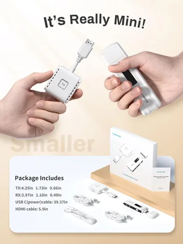 Miniatura 7 de Lemorele Kit de transmisor y receptor HDMI inalámbrico, extensor HDMI inalámbrico portátil, rango de 164 pies, 1080P Full HD, para transmisión