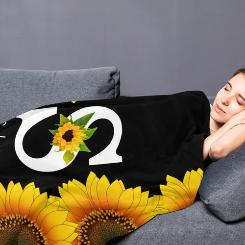 Miniatura 4 de Manta personalizada de girasoles con nombre, mantas de bebé personalizadas para niñas y niños, mantas personalizadas con iniciales, manta con nombre