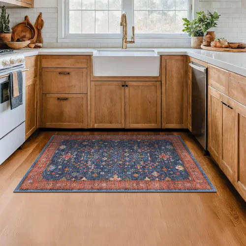 Miniatura 29 de Alfombra Boho Negra para Sala de Estar - Alfombra de Área Lavable de 10x14 Pies, Alfombras de Comedor para Debajo de la Mesa, Alfombra Suave de Pelo