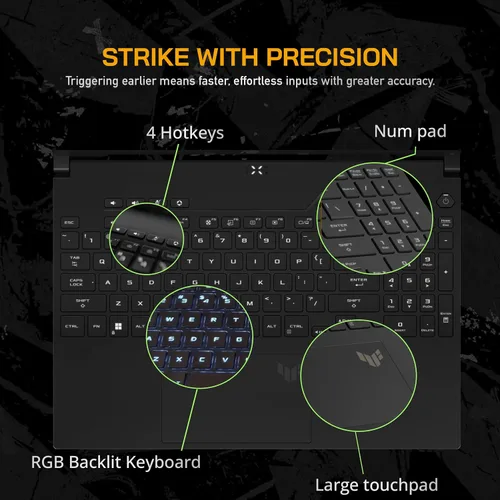 Miniatura 5 de asus TUF A16 - Laptop para juegos FHD de 16 pulgadas y 165 Hz, AMD Ryzen 7-7735HS, gráficos Radeon RX7600S V8G, RAM DDR5 de 32 GB, SSD PCIe de 1 TB