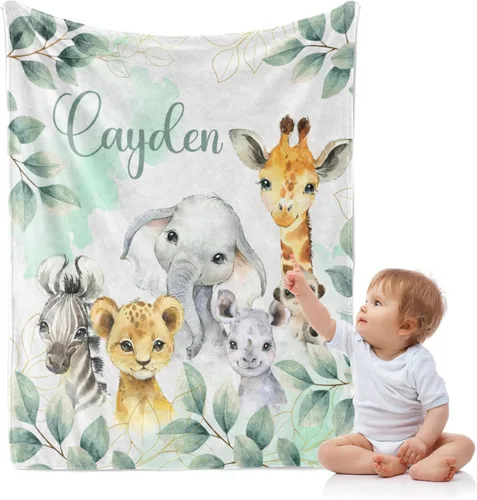 Miniatura 12 de J&SBGFT Manta de bebé personalizada para niños, personalizada con nombre, manta de recepción para niños pequeños, niños, cuna, cochecito, decoración