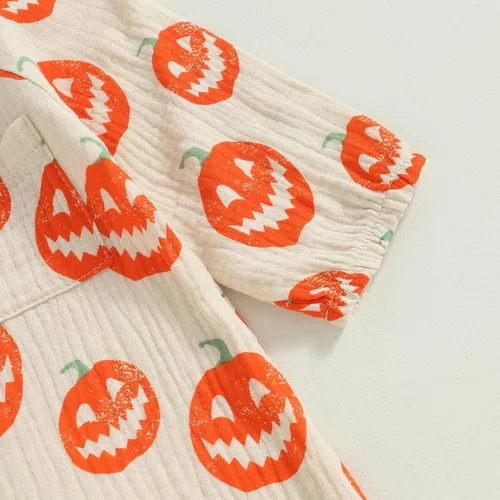 Miniatura 4 de GOOCHEER Mameluco de manga larga para bebé, niño, niña, Halloween, traje de calabaza