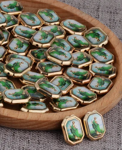 Miniatura 4 de COTTVOTT 20 cuentas espaciadoras de Nuestra Señora de Guadalupe de San Judas para bricolaje, rosario, collar, pulsera, joyería, abalorios, parte