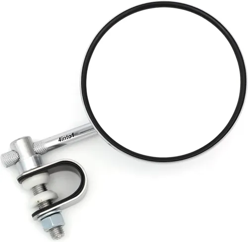 Espejo universal de 4 pulgadas cromado con abrazadera - vástago corto de 4 pulgadas - Motocicleta/ATV/Scooter/ciclomotor