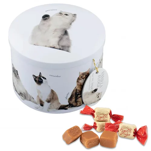 Miniatura 21 de Gardiners of Scotland Dulces de caramelo hechos a mano 200g en lata redonda, Caramelo de vainilla con mariposas