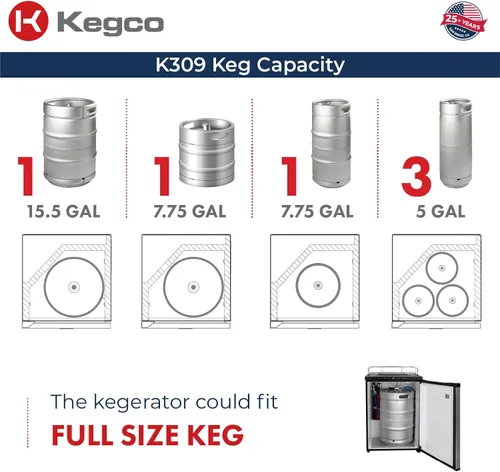 Miniatura 4 de Kegco K309B-2 doble grifo digital negro Kegerator
