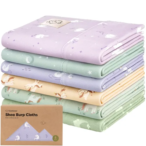 Miniatura 36 de Paños orgánicos para bebés niño y niña - Juego de 6 toallas grandes de algodón para eructar, paños para baba, súper absorbentes, ultra suaves