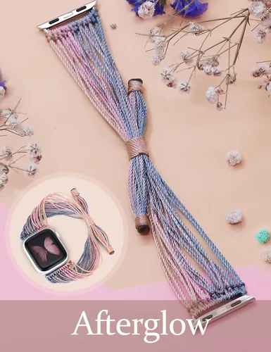 Miniatura 3 de JR.DM Correas de reloj bohemias compatibles con Apple Watch de 1.575 pulgadas, 1.614 pulgadas, 1.496 pulgadas, 1.732 pulgadas, 1.654 pulgadas, 1.772