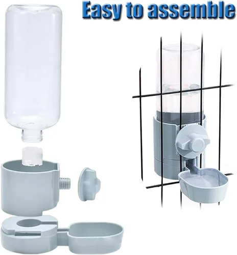Miniatura 4 de Comedero de agua para conejos, sin fugas, 17 onzas, sin goteo, para conejillo de indias, hámster, chinchilla, hurón, animal pequeño Azul