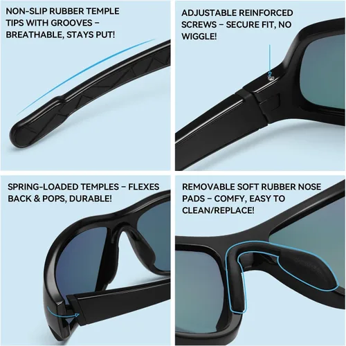 Miniatura 2 de Dollger Lentes de sol deportivos polarizados para hombres y mujeres, protección UV400, para correr, pesca, ciclismo, conducción, golf Membrana roja