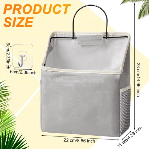 Miniatura 3 de Chumia Paquete de 6 cestas de almacenamiento para colgar en la pared, para baño, armario, bolsa de almacenamiento colgante sobre la puerta, cesta