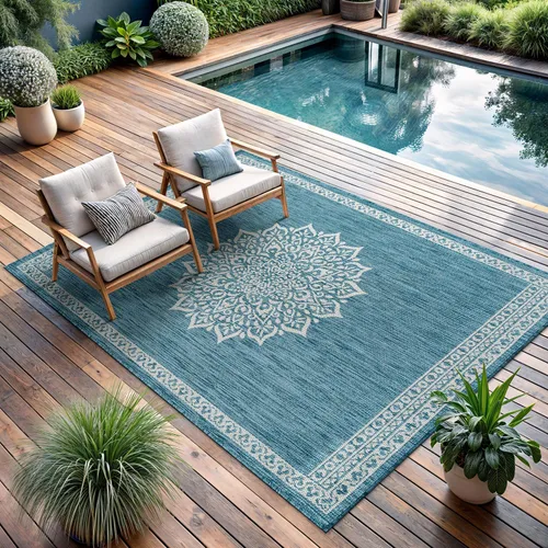 Miniatura 77 de CAMILSON Alfombra para exteriores, alfombras modernas para patios interiores y exteriores, tapetes de cocina y pasillo, alfombra lavable para porche