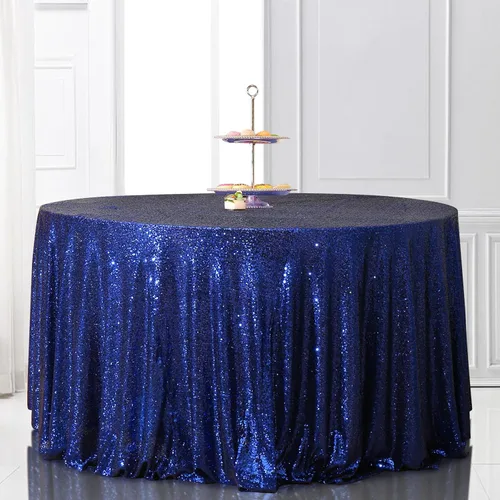 Miniatura 183 de PartyDelight Mantel de lentejuelas redondo de 50 pulgadas, color dorado claro, adorno de mesa para decoración de bodas, fiestas, cumpleaños