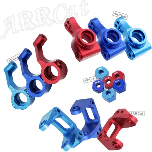 Miniatura 6 de Pieza de actualización para 1/10 ECX 2WD, bloque de ruedas de aleación y bloques de dirección y portadores de eje trasero para Ecx 1/10 2WD Ruckus