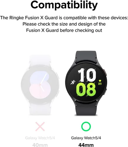Miniatura 2 de Ringke Fusion-X Guard [correa + funda] compatible con Samsung Galaxy Watch 5/4 de 1.732 in con correa, resistente a los golpes, funda resistente a