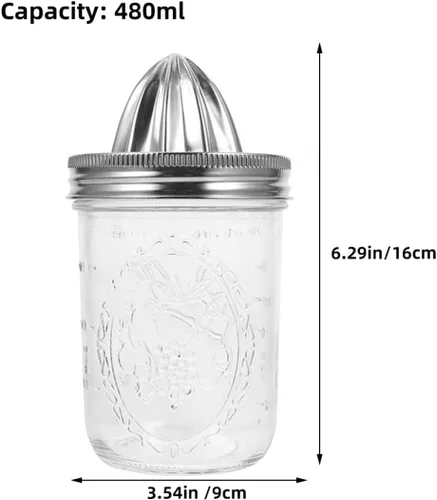 Miniatura 5 de DOITOOL Manual Stainless Steel Lemon Juicer and Orange Handheld Fruit Squeezer for Mason Jar 480Ml, Can Citrus Juicer for Kitchen Use