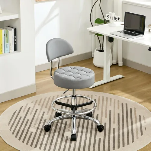 Miniatura 10 de FIRAVOE Sillas giratorias para escritorios (altura ajustable de 20"-27") (cómoda silla de salón) silla de tocador de maquillaje con capacidad de 300
