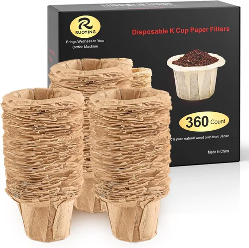 Miniatura 11 de Filtros de papel desechables sin blanquear para cafeteras Keurig 1.0 y 2.0 de una sola porción, ajuste universal para todas las cápsulas de filtro