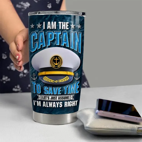 Miniatura 6 de SANDJEST Taza de Capitán 20oz Regalos para Capitán de Barco para Hombres Propietarios de Barcos Tazas Aisladas de Acero Inoxidable Taza de Café