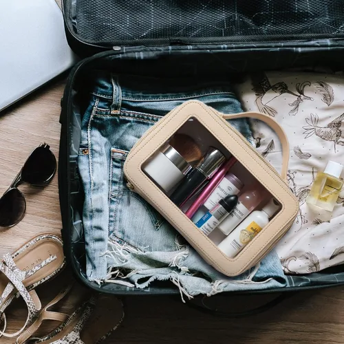 Miniatura 6 de LETGO Bolsas de maquillaje transparentes, bolsa de aseo aprobada por la TSA con cremallera, organizador de maquillaje transparente para artículos