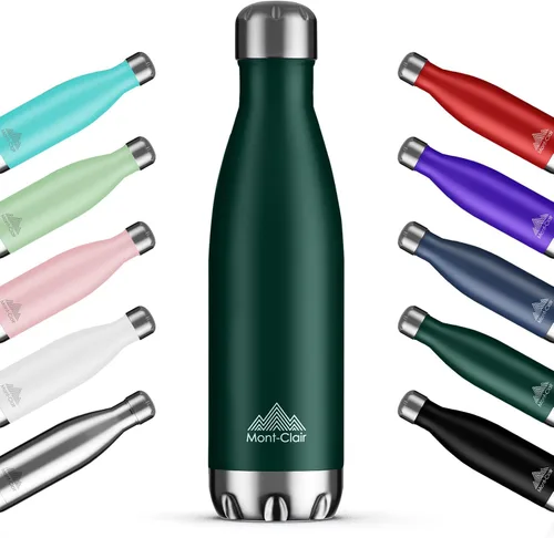 Miniatura 21 de Mont-Clair H2O - Botella de agua de acero inoxidable aislada al vacío, sin BPA, botella de bebidas frías 12 horas y calientes las 24 horas, metal