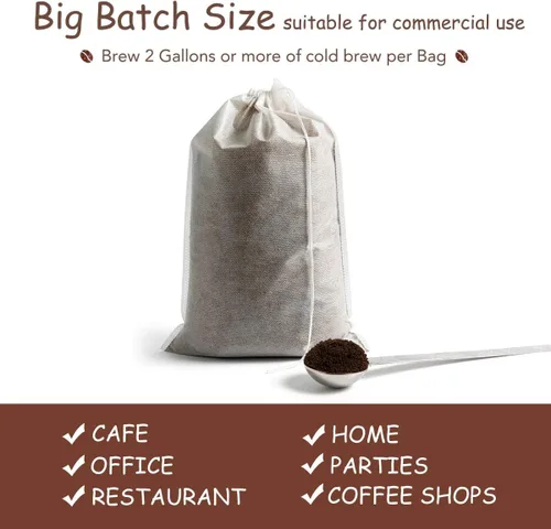Miniatura 4 de Filtros desechables para café de preparación en frío – 50 paquetes de calcetines de filtro de un solo uso, bolsas de infusión de malla fina