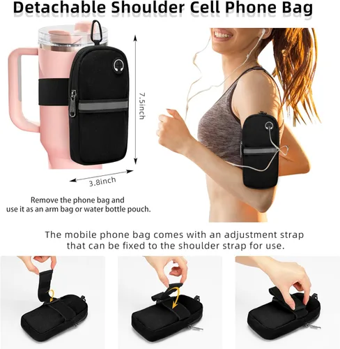Miniatura 2 de Mochila cruzada para mujeres y hombres, multiusos, artículos esenciales de viaje, senderismo, bolsa de pecho D1-negro