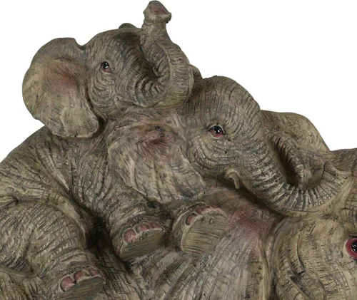 Miniatura 6 de Ebros - Estatua de elefante de vida silvestre y 2 terneros a cuestas, 10.5 pulgadas de alto, resina de safari, elefantes, escultura familiar