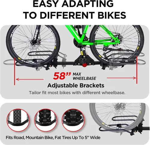 Miniatura 6 de Young 2 Bike Rack Basculante Montado en Enganche con Pedal Conveniente para Automóviles, SUVs y Camiones, Se Adapta a Enganches de 1.25" y 2