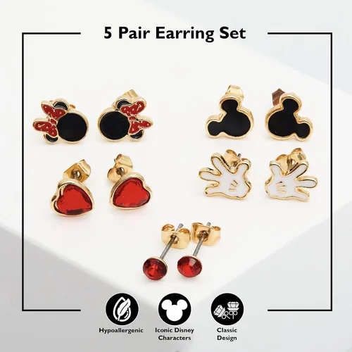 Miniatura 3 de Disney Mickey and Minnie Mouse Fashion Stud Earring Set - 345 Pairs Per Set