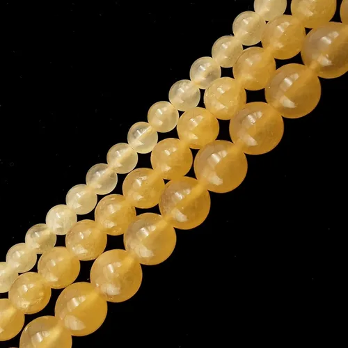 Miniatura 2 de JM Design Granos lisos de calcita de miel amarilla 0.276 in 15" filamento para la fabricación de joyas