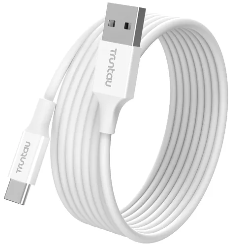 Cable USB A a USB C de 6 pies, cable de carga rápida de 60 W compatible con iPhone 17/17 Pro Max/16/16e/16 Plus/15 Pro Max, Samsung Galaxy Blanco