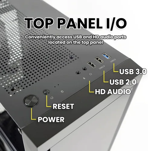 Miniatura 5 de Zalman Funda para PC T3 Micro-ATX MATX, incluye 2 ventiladores no RGB de 4.724 in, panel lateral de vidrio templado completo, USB 3.0, compatible
