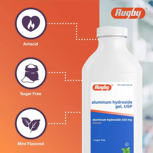 Miniatura 5 de Hidrogel de aluminio, USP 320mg/0.2 fl oz 16 oz por botella genérico para Amphojel Paquete de 6 en total 96 oz