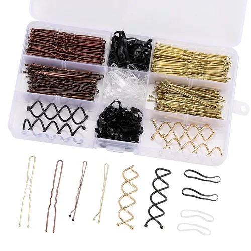 Miniatura 13 de Tbestmax 300 alfileres de moño en forma de U, para sujetar el pelo de ballet, red de pelo para mujer, 2.3 pulgadas, marrón 6CM Marrón - 300 Pcs