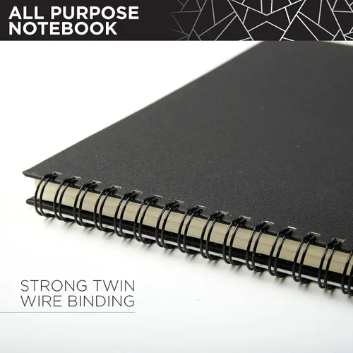 Miniatura 4 de Selarde - Cuaderno multiusos, tapa dura, 80 hojas/160 páginas con línea divisora de página media, papel de 8.5 x 11 pulgadas, 3.17 oz/m², Negro