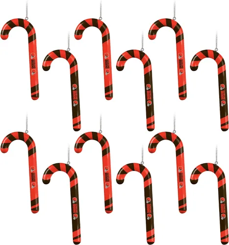 Miniatura 18 de NFL Team Logo 12 Pack Candy Cane Ornament Set
