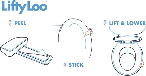 Miniatura 3 de Lifty Loo Asa de asiento de inodoro - Levanta más, menos desorden - Fácil aplicación 2 unidades color blanco