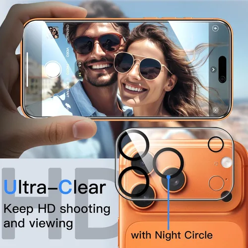 Miniatura 6 de JETech - Protector de pantalla de privacidad para iPhone 17 Pro Max de 6.9 pulgadas con protector de lente de cámara, película de vidrio templado