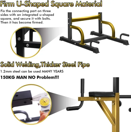 Miniatura 4 de BangTong&Li - Torre de ejercicio, barra de dominadas, estación de fondos, soporte para el gimnasio en casa, equipo de entrenamiento de fuerza