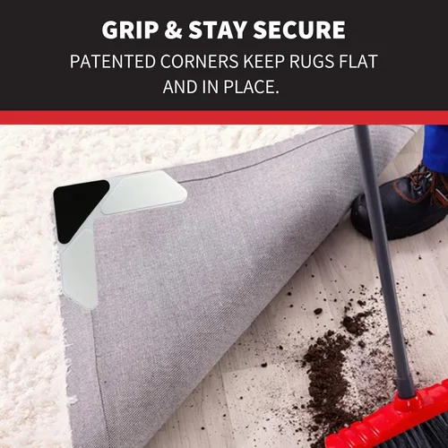 Miniatura 5 de StepNGrip Agarradores de Esquina para Alfombras Paquete de 4 - Aplana los Bordes para Mantener las Alfombras en su Lugar - Impide el Curvado