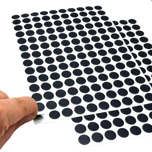 Miniatura 3 de Adhesivos autoadhesivos para agujeros de tornillo, 2 mesas 140 en 1, tapas autoadhesivas para tornillos a prueba de polvo, 0.472 in, color negro